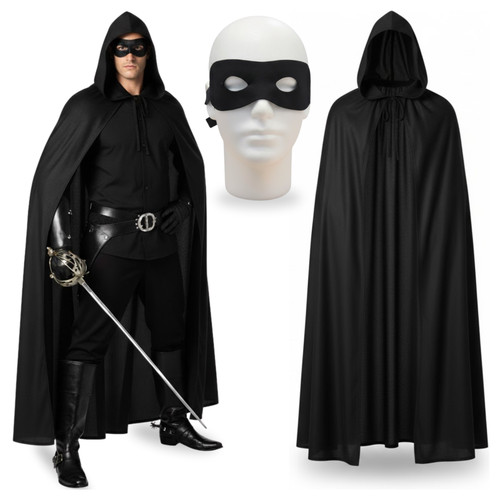 Zorro umhang und maskenkostüm - zorro-umhang,